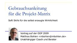 OOP 2009: Gebrauchsanleitung für die Projekt-Matrix